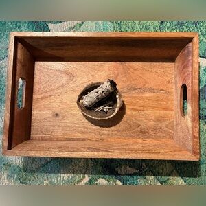 Smith & Hawken Decorative Wooden Tray 14” x 21”